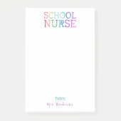 学校のナースのパーソナライズなおもしろいのカラフルのタイポグラフィ ポストイット (正面)