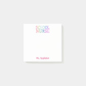 学校のナースのパーソナライズなおもしろいのカラフルのタイポグラフィ ポストイット (正面)