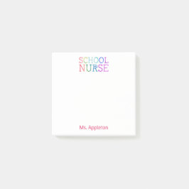 学校のナースのパーソナライズなおもしろいのカラフルのタイポグラフィ ポストイット