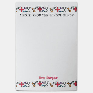 学校のナースのパーソナライズなかわいいのからのノート ポストイット