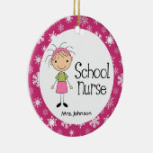 学校のナースのパーソナライズなオーナメントのギフト セラミックオーナメント (右)