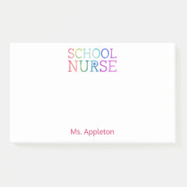 学校のナースのパーソナライズな水彩画のタイポグラフィ ポストイット