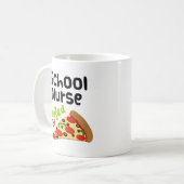 学校のナースの(おもしろいな)ピザ コーヒーマグカップ (正面左)