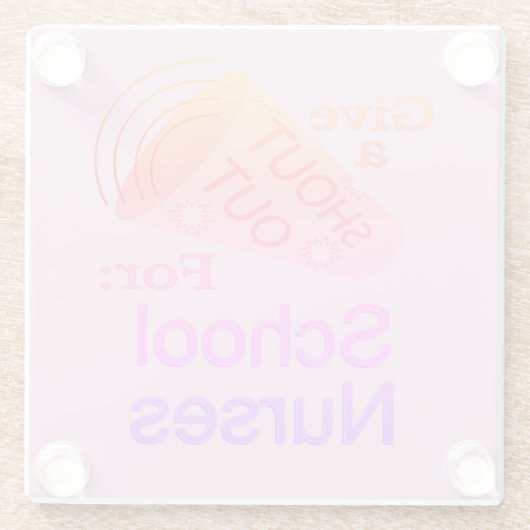 学校のナースガラスのコースターのために叫ぶ ガラスコースター (裏面)