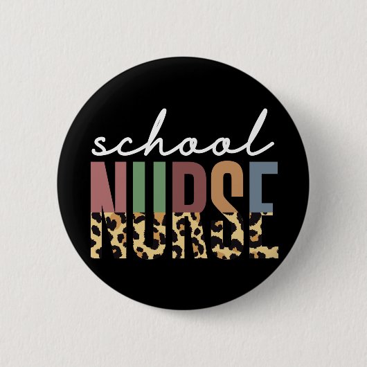 学校のナースチーターナース感謝のギフト 缶バッジ (正面)