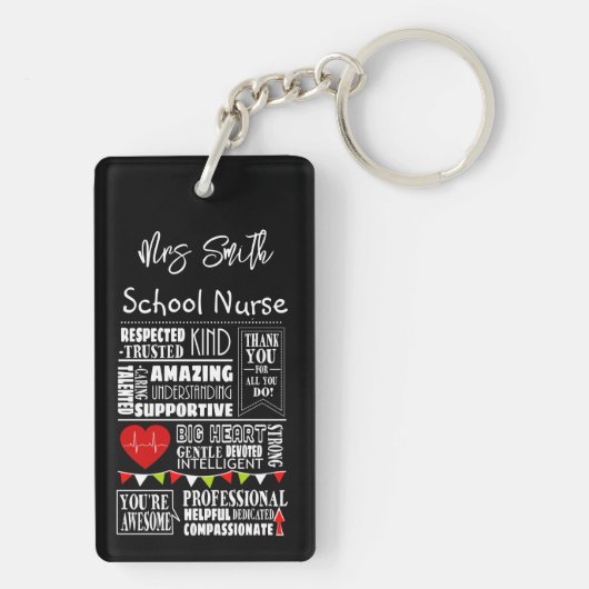 学校のナース感謝していは、あなたの重要なリングのクリスマスプレゼント キーホルダー (裏面)