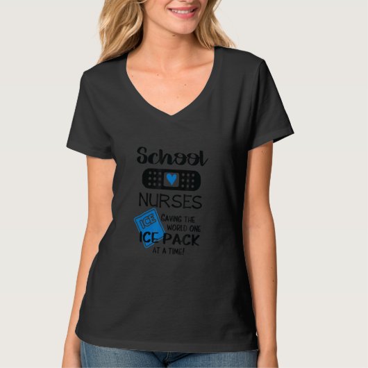 学校のナース救はTで世界一のアイスパックを Tシャツ (正面)
