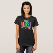 学校のナース格子赤恋ハート聴診器Rn N Tシャツ (正面フル)