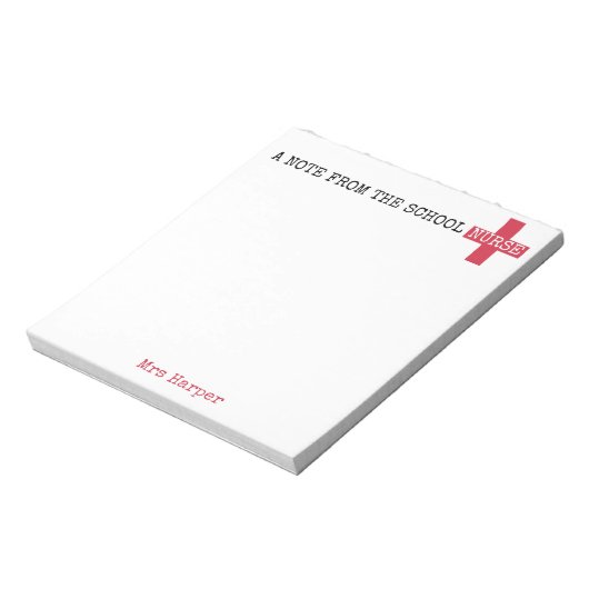 学校のナース パーソナライズされた ノートパッド (回転)