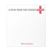 学校のナース パーソナライズされた ノートパッド (正面)