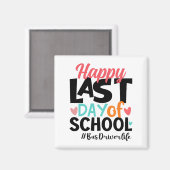 学校のバス運転手の最後の日の夏おもしろい マグネット (正面/裏面)