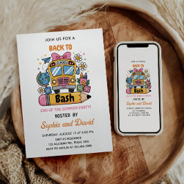 学校のバックバッシュ！夏の最初の誕生日 招待状