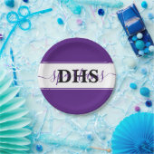 学校のパーソナライズされたカラーブロック ペーパープレート (パーティー)