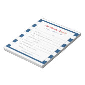 学校のパーソナライズされた弁解ブルーストライプズ ノートパッド (回転)