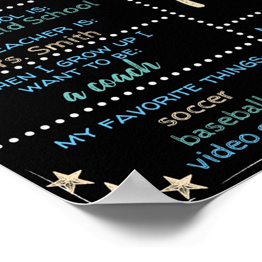 学校のパーソナライズされた最初の日の任意の等級 ポスター (角)