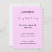 学校のパーティーの夏のアイスクリームの端 招待状 (裏面)