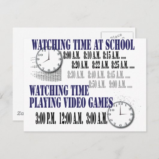学校のビデオ・ゲーマーの時間を見る ポストカード (正面/裏面)