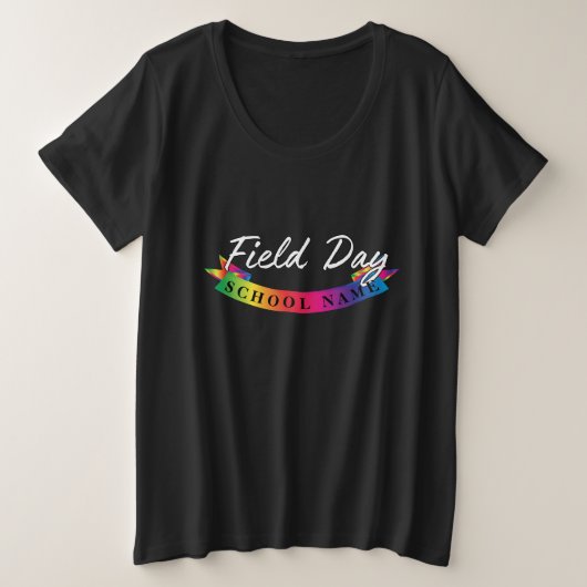 学校のフィールド日先生カラーチーム応援分隊 プラスサイズTシャツ (デザイン正面)