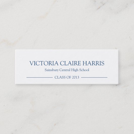 学校のプライドの卒業の挿入物の名刺の濃紺 コーリングカード (正面)