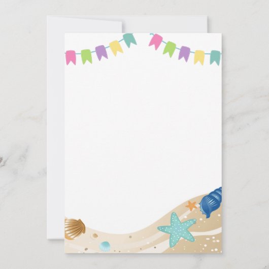 学校のプールの夏の授業最終日パーティーの資金集め 招待状 (裏面)