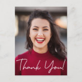 学校のモダン写真卒業ありがとう 案内ポストカード (正面)