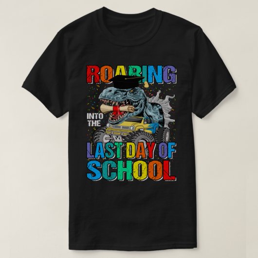 学校のモンスタートラックの最終日に轟音を立てて Tシャツ (デザイン正面)