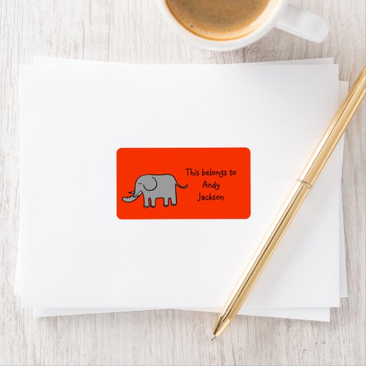 学校のラベル（ゾウ） ラベル (インサイチュ)