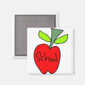 学校のリンゴ マグネット (正面/裏面)
