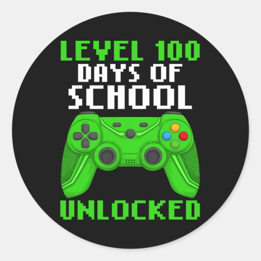 学校のレベル100日がゲーム制御を完了 ラウンドシール (正面)