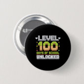 学校のレベル100日のロック解除されたゲームピクセル100 缶バッジ (正面&裏面)