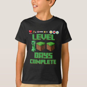 学校のレベル100日のロック解除されたゲームピクセル100 Tシャツ