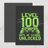 学校のレベル100日のロック解除ゲーミングスクール 招待状 (正面/裏面)