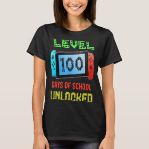 学校のレベル100日ゲームGaのロックが解除さ頭が切れるれた Tシャツ