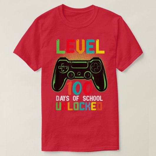 学校のレベル100日ビデオゲーム先生学生 Tシャツ (デザイン正面)