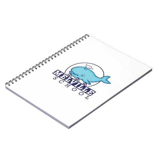 学校のロゴが付いたメルヴィル・ジャーナル ノートブック (左側)