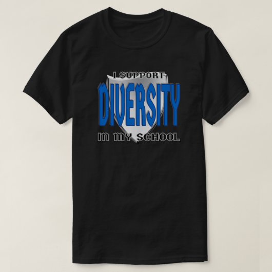 学校のロゴの多様性をサポートカスタム Tシャツ (デザイン正面)