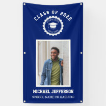 学校のロゴまたはマスコットブルーフォト卒業