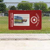 学校のロゴまたはマスコットマルーン写真卒業 横断幕 (インサイチュ)