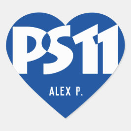 学校のロゴパーソナライズされた名ハート ハートシール