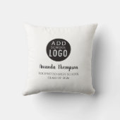 学校のロゴパーソナライズされた高校卒業 クッション (裏面)