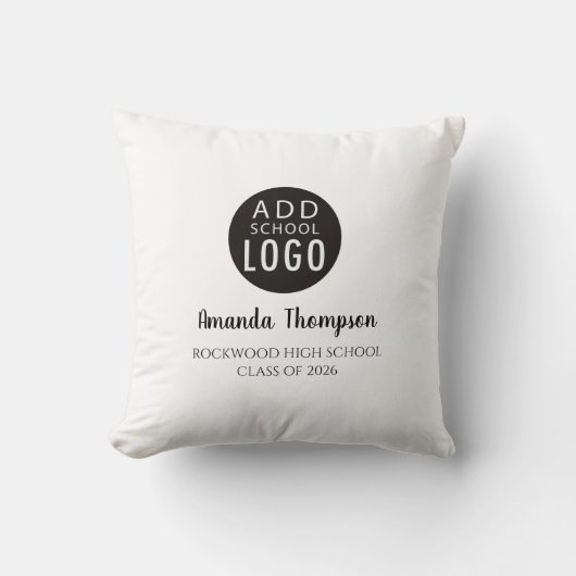 学校のロゴパーソナライズされた高校卒業 クッション (正面)
