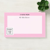 学校のロゴ先生重要なピンク ポストイット (オフィス)