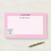 学校のロゴ先生重要なピンク ポストイット (デスク)