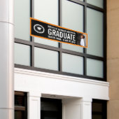 学校のロゴ卒業写真パーティーブラックオレンジ 横断幕 (ビルの外側)