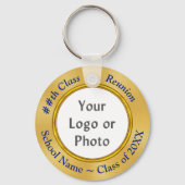 学校のロゴ、写真、文字クラスの懇親会ギフトアイディア キーホルダー (正面)