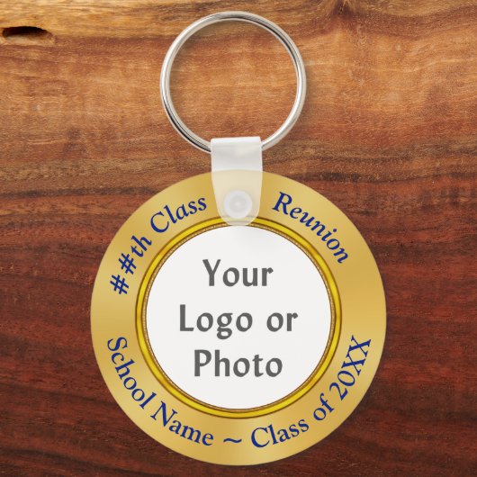 学校のロゴ、写真、文字クラスの懇親会ギフトアイディア キーホルダー (正面)