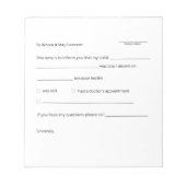 学校の不在メモ帳 ノートパッド (正面)