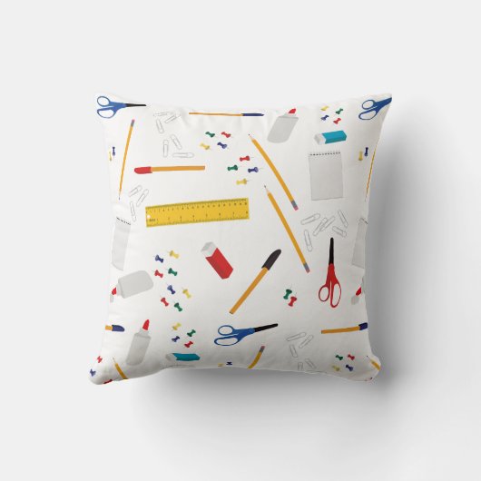 学校の事務用品パターン クッション (裏面)