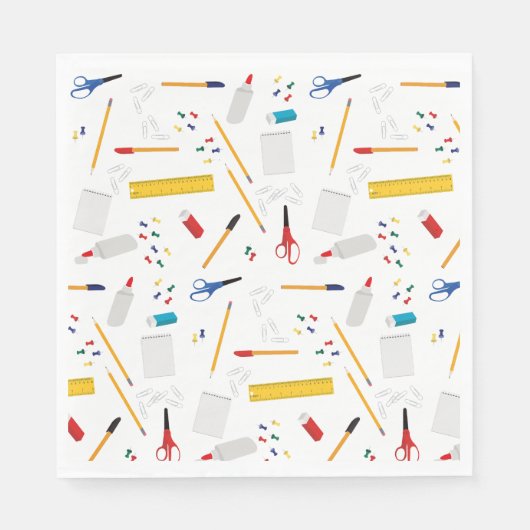 学校の事務用品パターン スタンダードランチョンナプキン (正面)