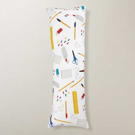 学校の事務用品パターン ボディピロー (正面縦)